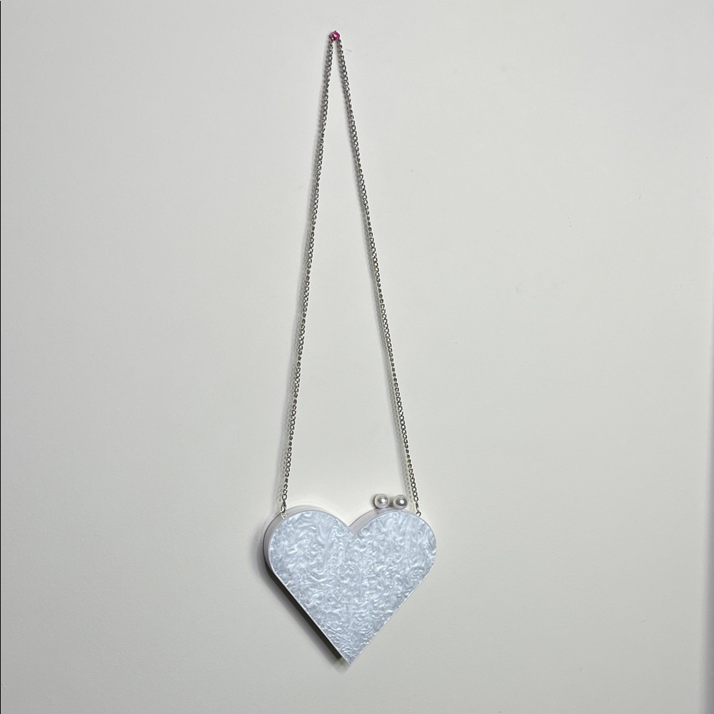 Lulu's White Heart Crossbody Bag